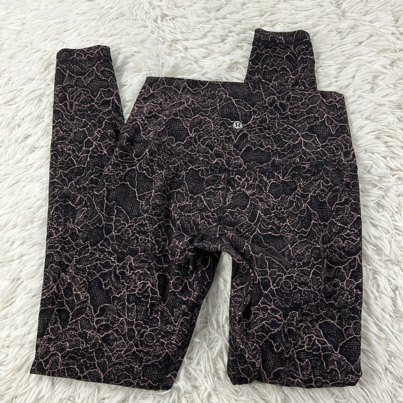 Lululemon Align Pant *Full Length 28" Lacescape Spanish Rose Black - Picture 3 of 4